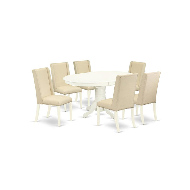 Dining Room Set Linen White, AVFL7-LWH-01