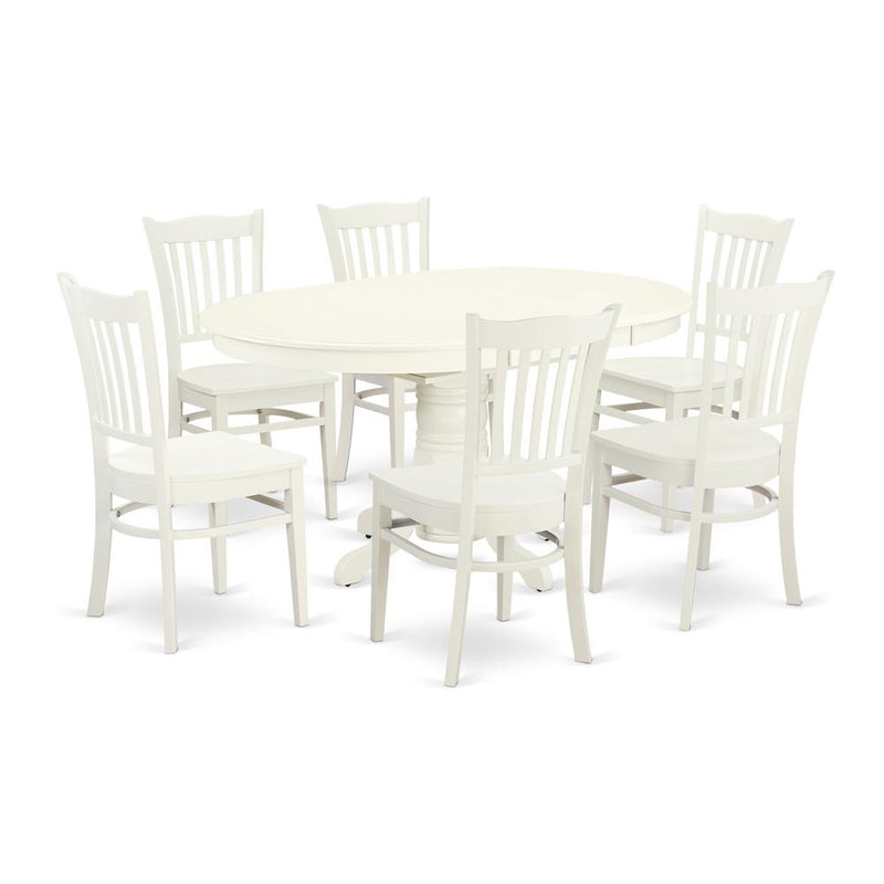 Dining Room Set Linen White, AVGR7-LWH-W