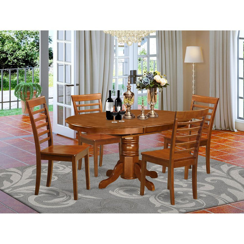 5  Pc  Dining  room  set  for  4-Table  with  Leaf  and  4  Dining  Chairs