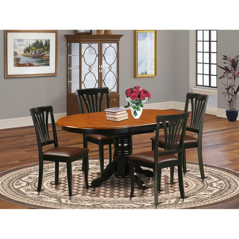 5  Pc  Dining  room  set  for  4-Oval  dinette  Table  with  Leaf  and  4  Dining  Chairs