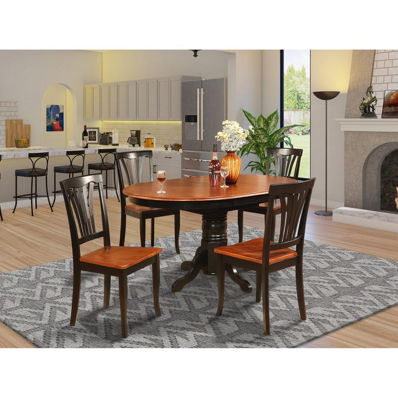 5  Pc  Dining  room  set-Oval  Table  with  Leaf  and  4  Dining  Chairs