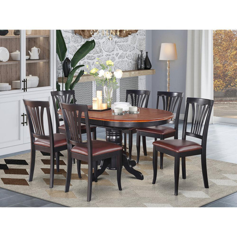 7  Pc  Dining  room  set-Oval  Table  with  Leaf  and  6  Dining  Chairs