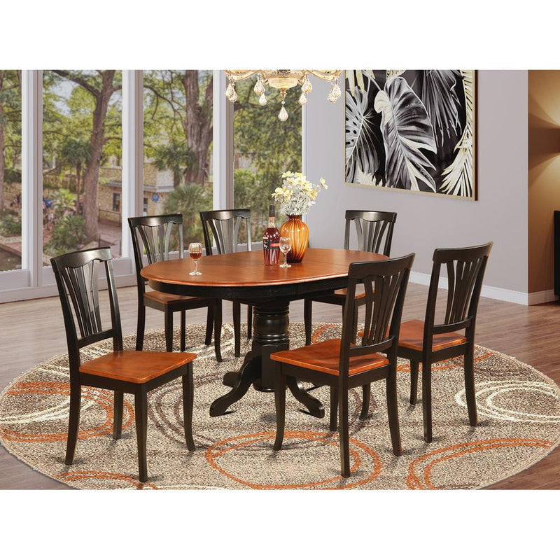 7  Pc  Dining  room  set-Oval  Table  with  Leaf  and  6  Dining  Chairs.