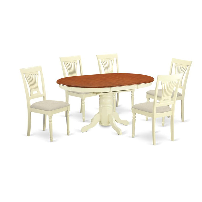 AVPL7-WHI-C 7 Pc dinette Table set for 6-Dinette Table and 6 dinette Chairs