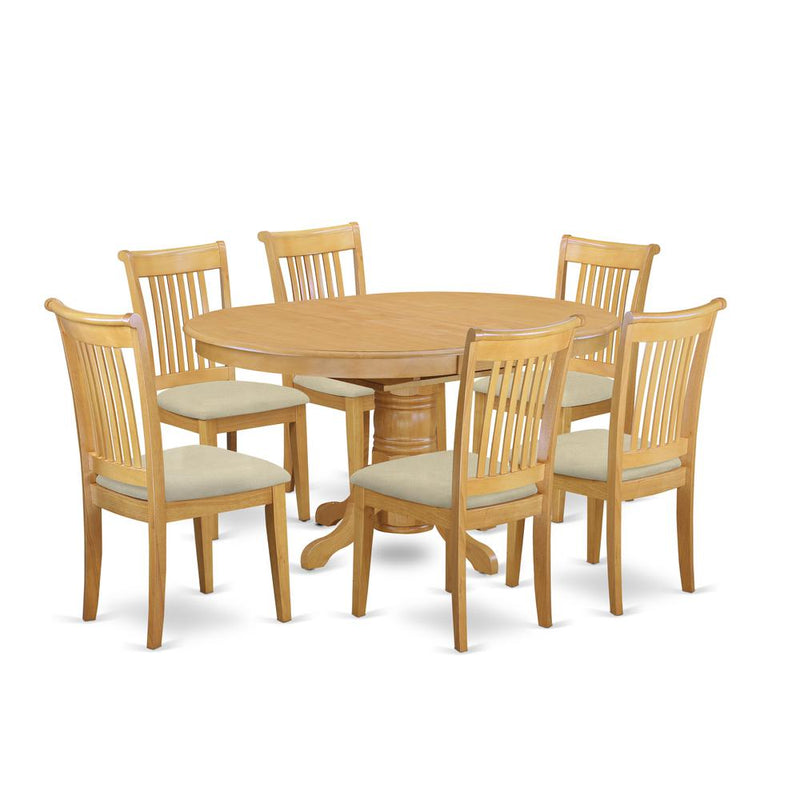 Dining Room Set Oak, AVPO7-OAK-C