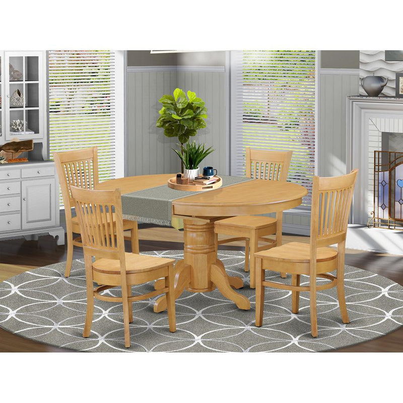 5  PC  Dining  room  set  for  4-Dinette  Table  with  Leaf  and  4  dinette  Chairs.