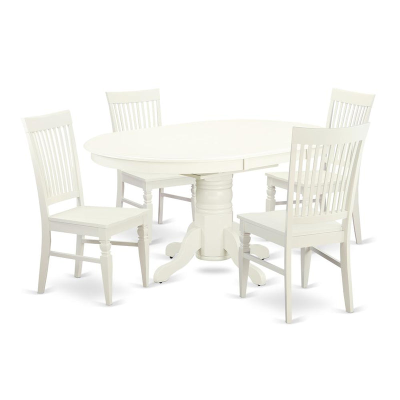 Dining Room Set Linen White, AVWE5-LWH-W