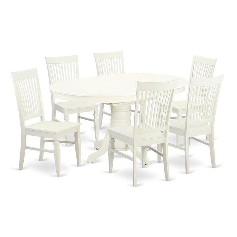 Dining Room Set Linen White, AVWE7-LWH-W