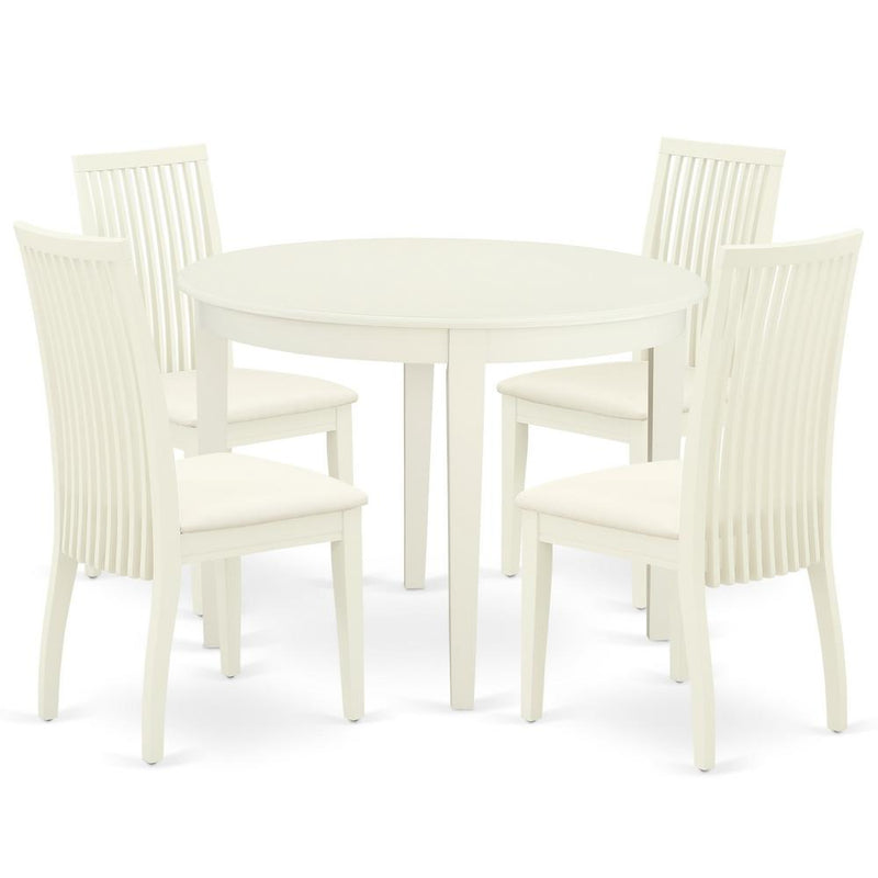 Dining Room Set Linen White, BOIP5-WHI-C