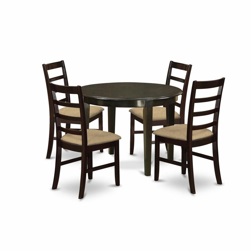 BOPF5-CAP-C 5 Pc small Kitchen Table set-round Kitchen Table and 4 Dining Chairs