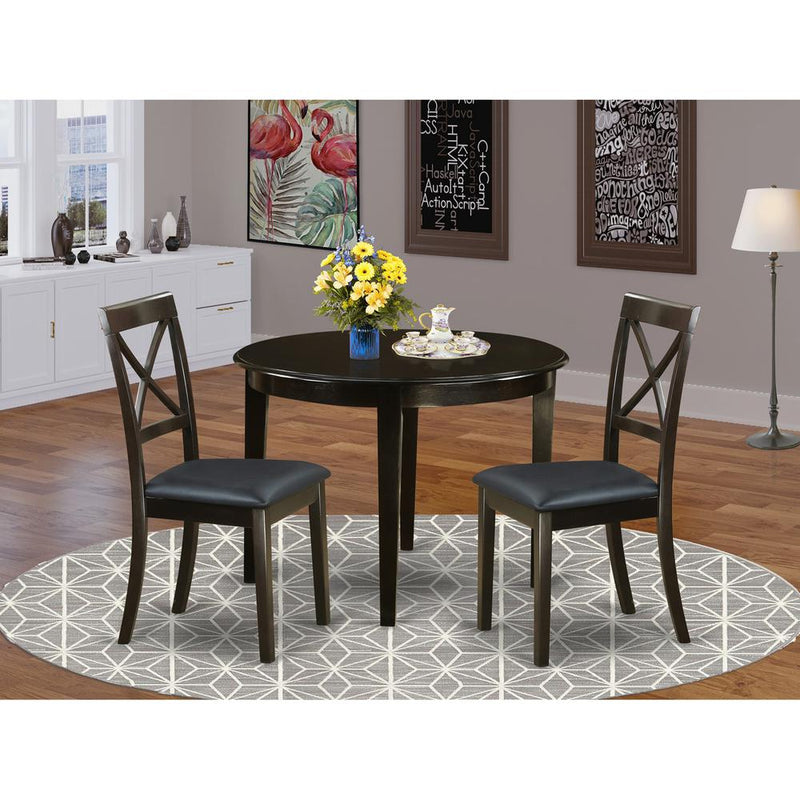 3  Pc  small  Kitchen  Table  set-round  Table  and  2  Dining  Chairs.