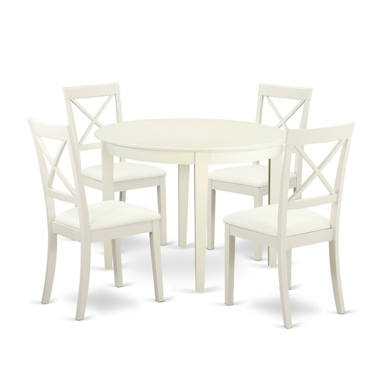 Dining Room Set Linen White, BOST5-LWH-LC