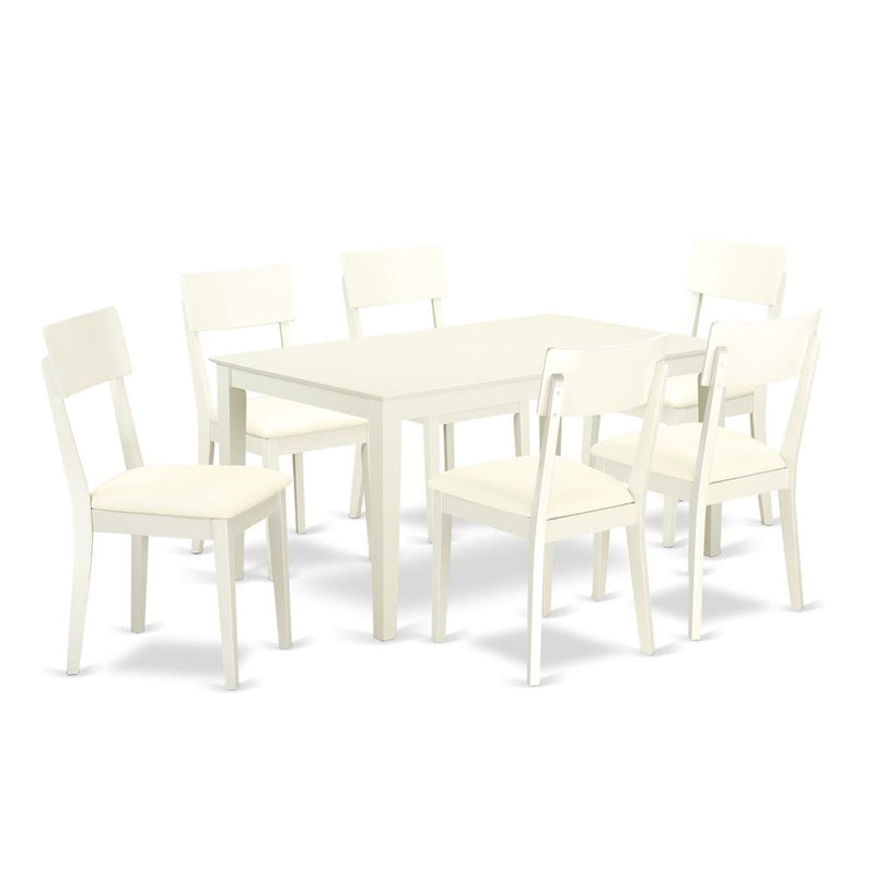 Dining Room Set Linen White, CAAD7-LWH-LC