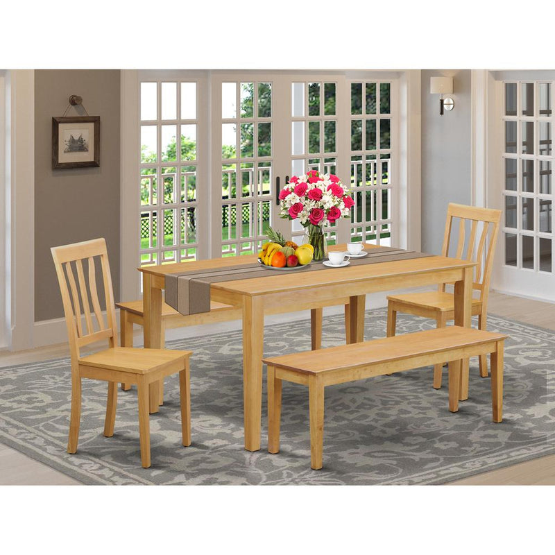 5  Pc  Dining  room  set  -  Kitchen  Table  and  2  Kitchen  Chairs  with  2  benches