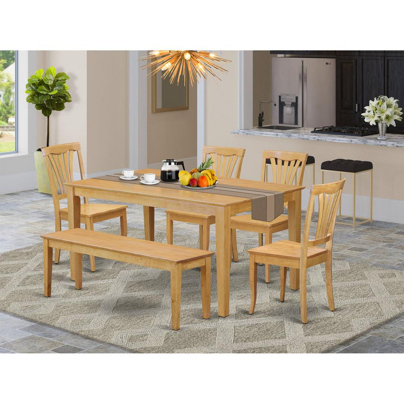 6-Pc  Kitchen  table  set  for  6  -  Kitchen  dinette  Table  and  4  Kitchen  Chairs  with  bench