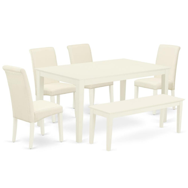 Dining Room Set Linen White, CABA6-LWH-01