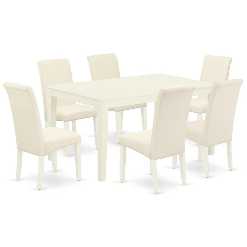 Dining Room Set Linen White, CABA7-LWH-01