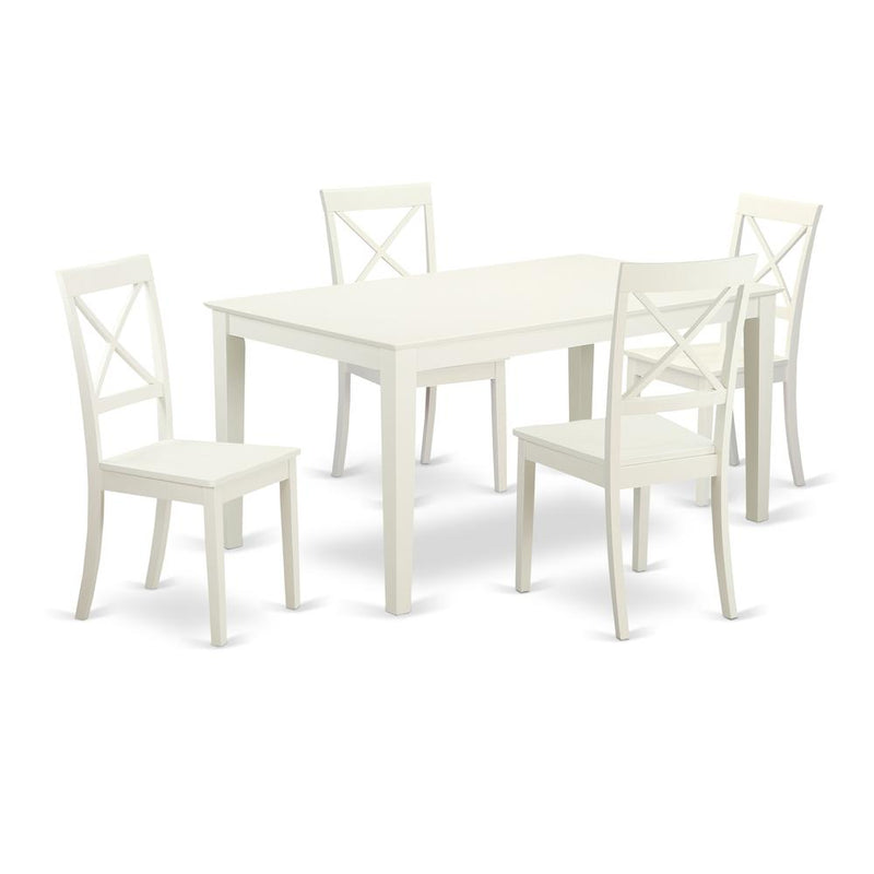 Dining Room Set Linen White, CABO5-LWH-W