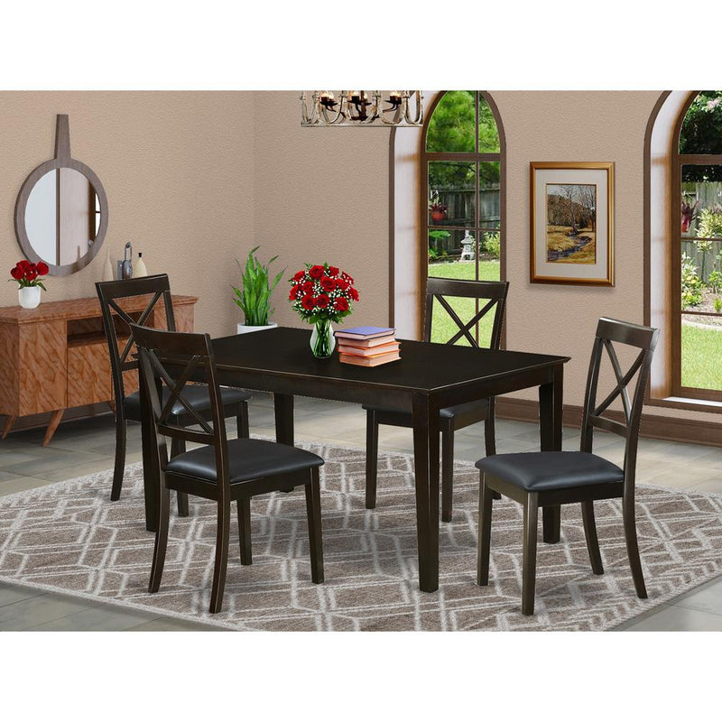 5  Pc  Dining  room  set-  Top  Dining  Table  and  4  Leather  Dining  Chairs