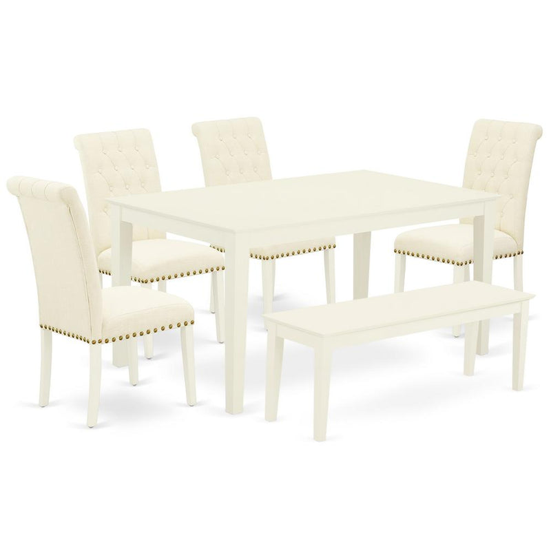 Dining Room Set Linen White, CABR6-LWH-02