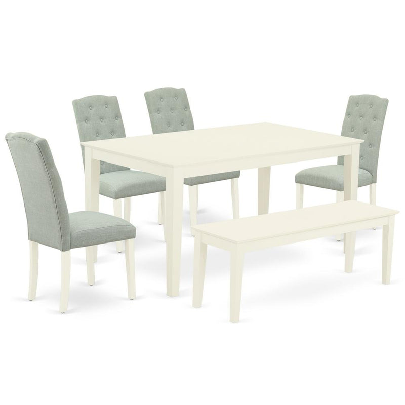 Dining Room Set Linen White, CACE6-LWH-15