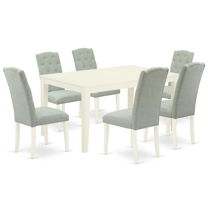 Dining Room Set Linen White, CACE7-LWH-15