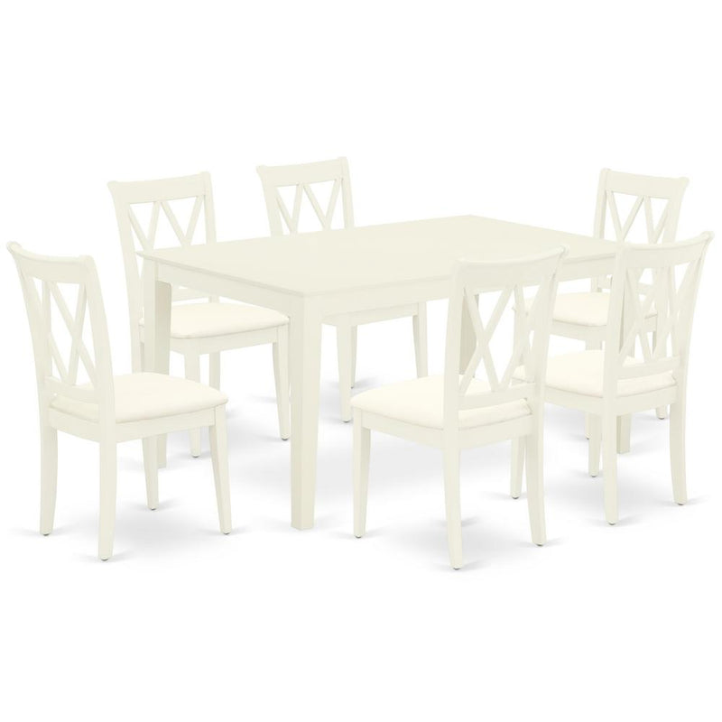 Dining Room Set Linen White, CACL7-LWH-C