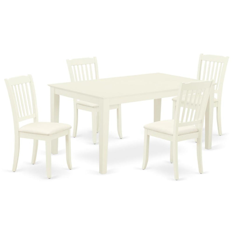 Dining Room Set Linen White, CADA5-LWH-C