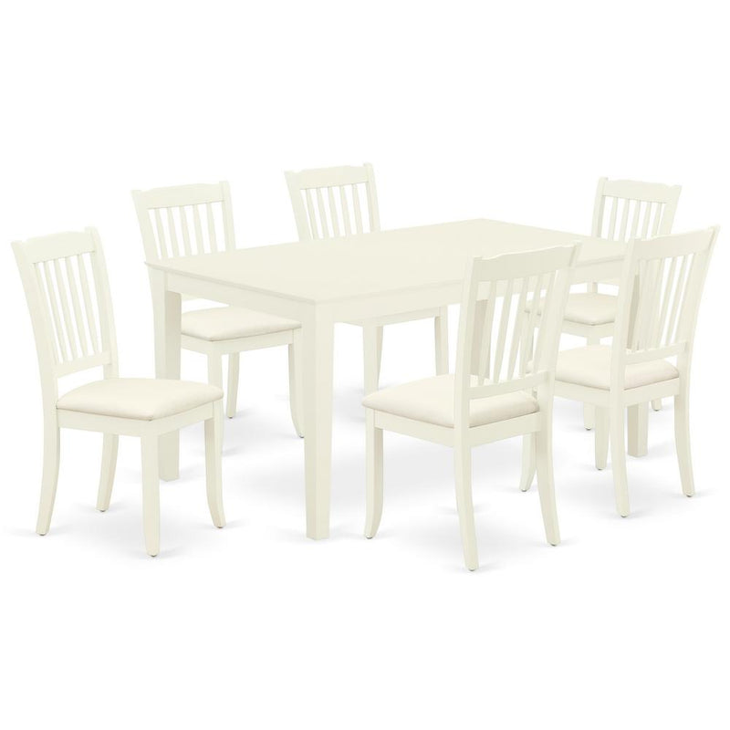 Dining Room Set Linen White, CADA7-LWH-C