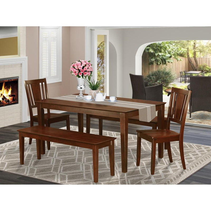 5  Pc  Dining  room  set  for  4-Dining  Table  and  2  Chairs  and  2  Benches