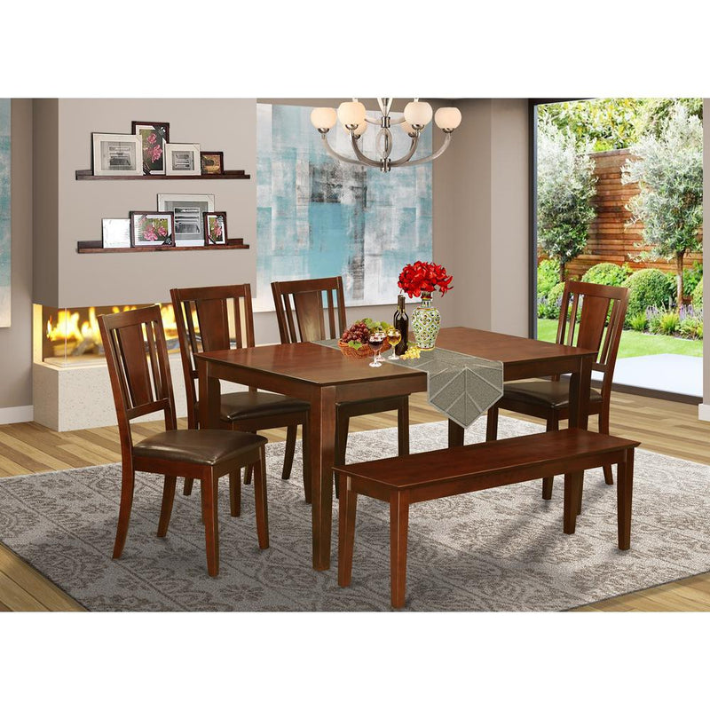 6  Pc  Kitchen  Table  with  bench-Kitchen  Table  and  4  Chairs  and  Bench