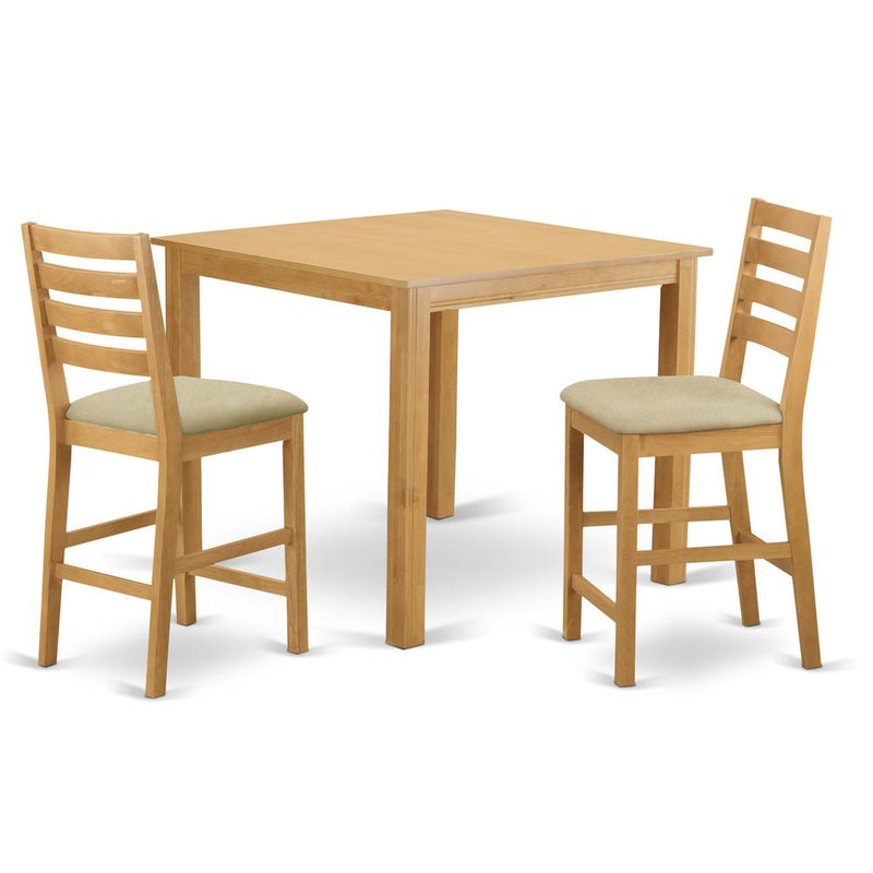 CAFE3-OAK-C 3 PC counter height Dining room set-pub Table and 2 counter height stool