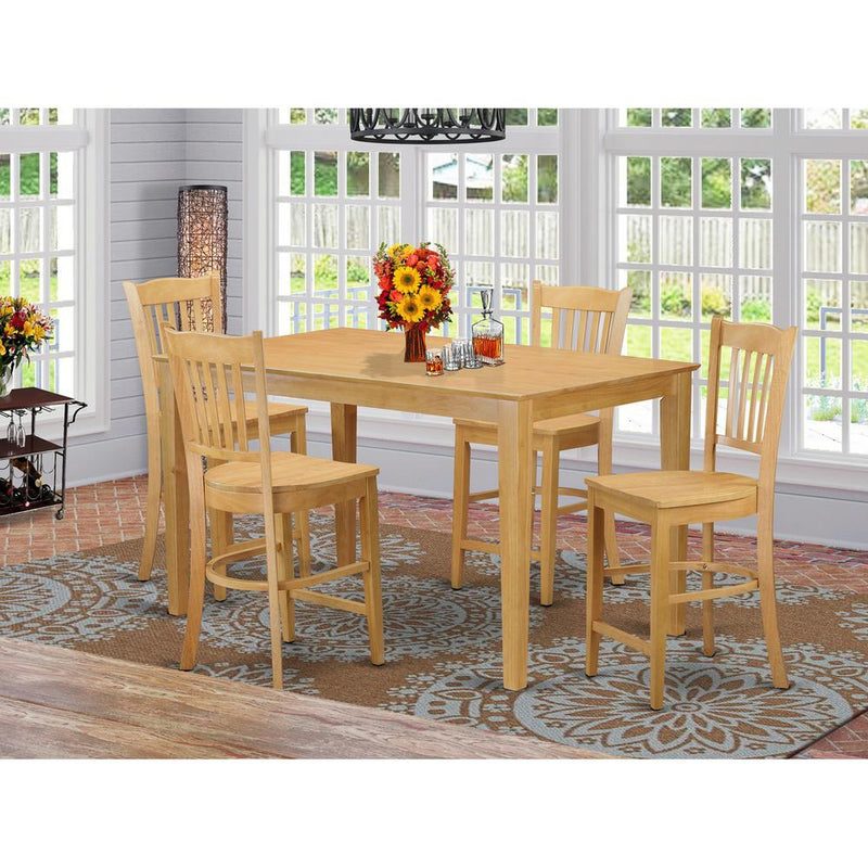 5  PC  counter  height  pub  set  -  high  top  Table  and  4  counter  height  Chairs.