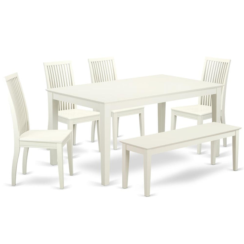 Dining Room Set Linen White, CAIP6-LWH-W