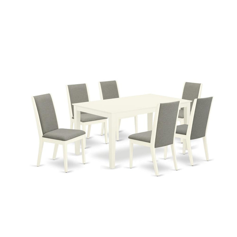 Dining Room Set Linen White, CALA7-LWH-06