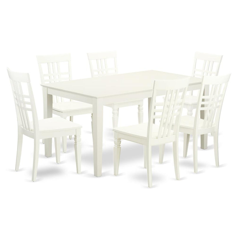 Dining Room Set Linen White, CALG7-LWH-W