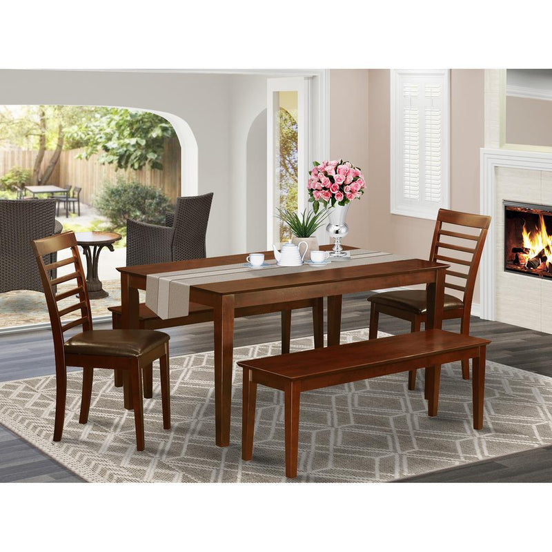 5  PC  Dining  room  set-Dining  Table  and  2  Chairs  and  2  Benches