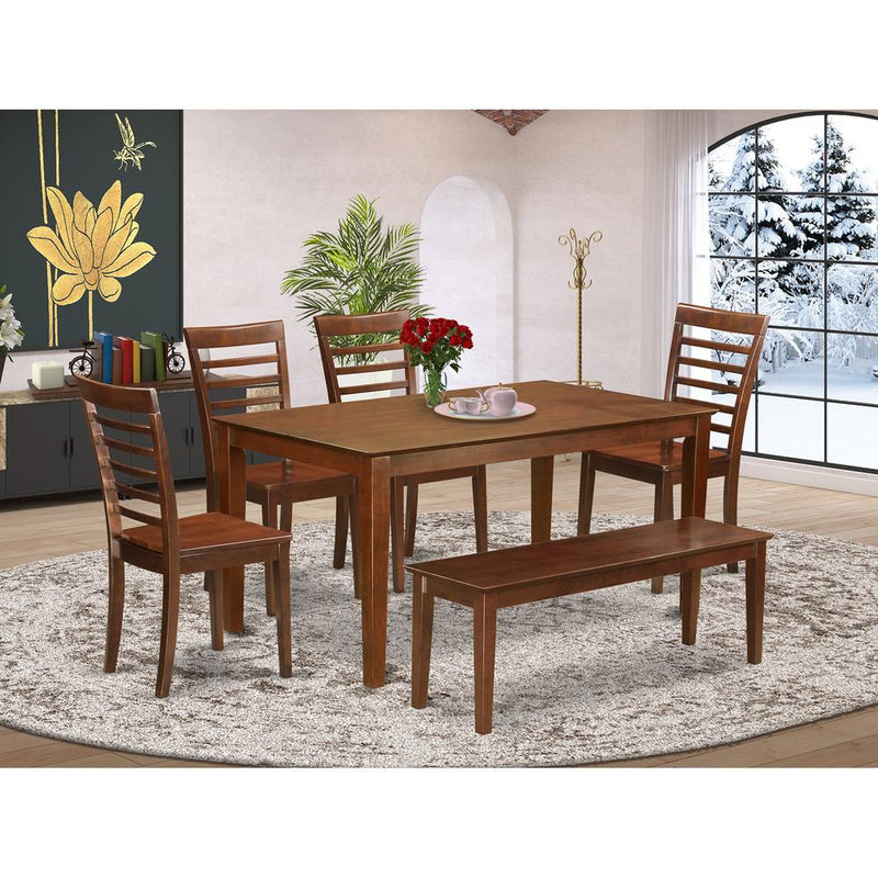 6  Pc  Dining  Table  with  bench-Kitchen  Table  and  4  Chairs  for  Dining  room  and  the  Bench