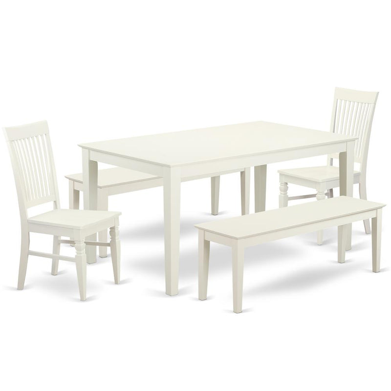 Dining Room Set Linen White, CANO5C-LWH-W