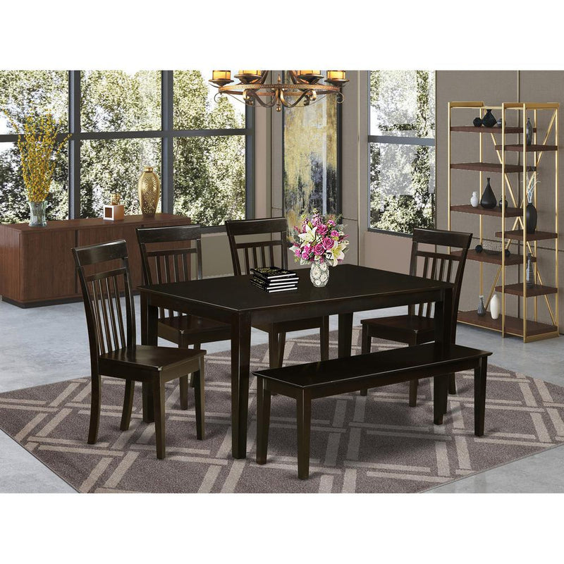 6  PC  Kitchen  Table  with  bench  set-Kitchen  Table  and  4  Chairs  for  Kitchen  and  1  Bench