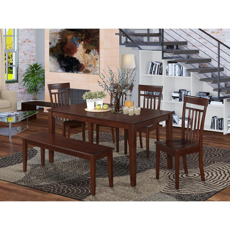 6  Pc  Kitchen  Table  with  bench  set  -  Table  and  4  Kitchen  Chairs  and  1  Bench