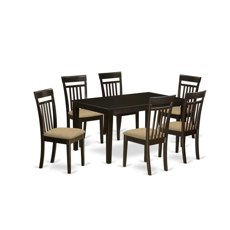 CAP7S-CAP-C 7 Pc formal Dining room set -Table and 6 Dining Chairs