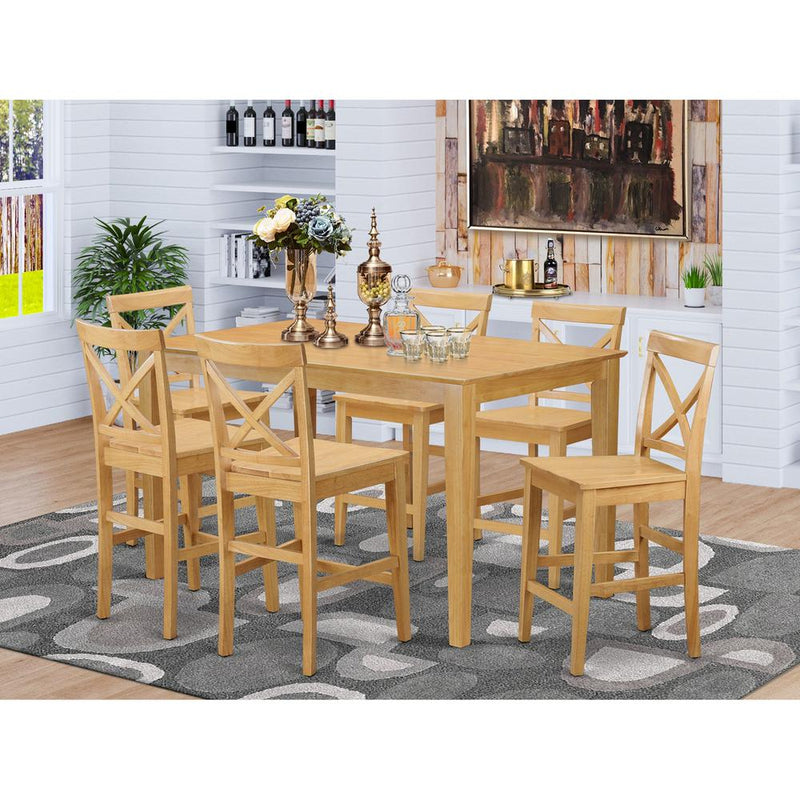 7  PC  counter  height  Table  and  chair  set  -  high  top  Table  and  6  dinette  Chairs.