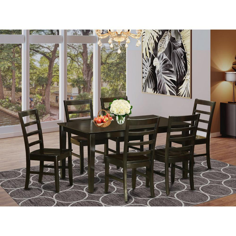 7  PC  formal  Dining  room  set-Table  and  6  matching  Dining  Chairs