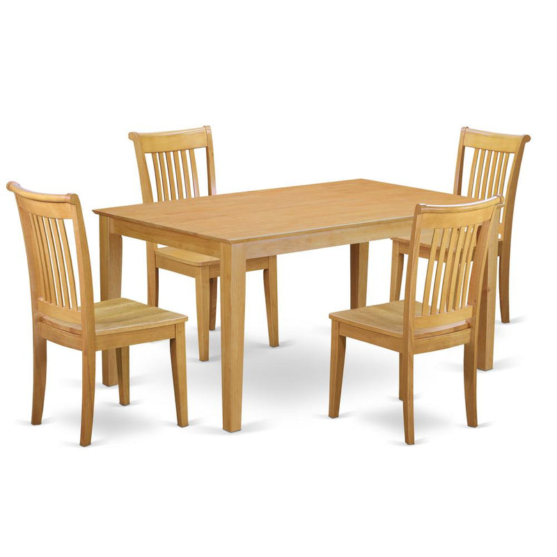 Dining Room Set Oak, CAPO5-OAK-W