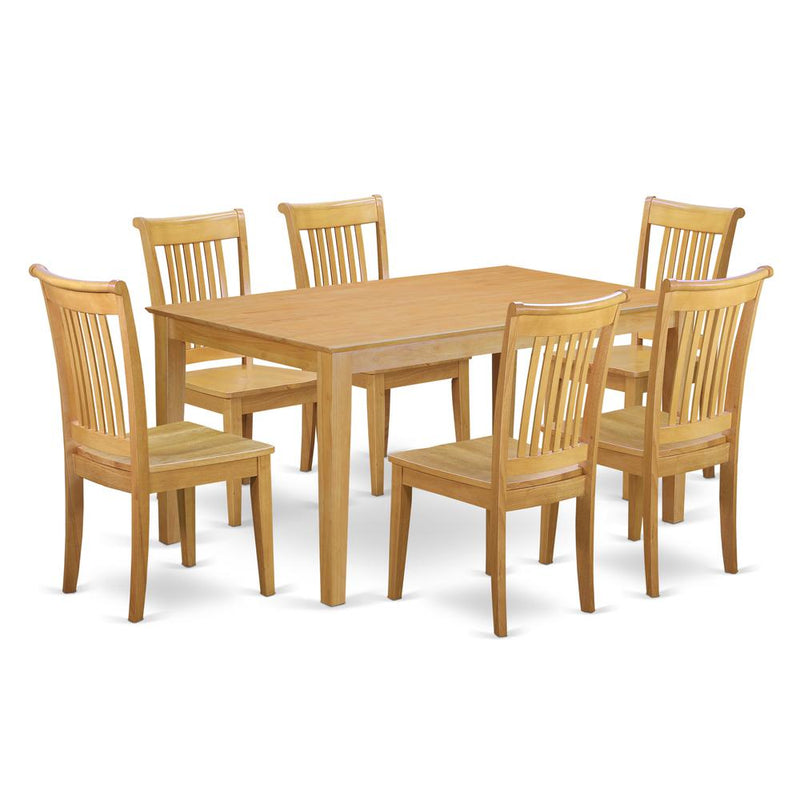 Dining Room Set Oak, CAPO7-OAK-W