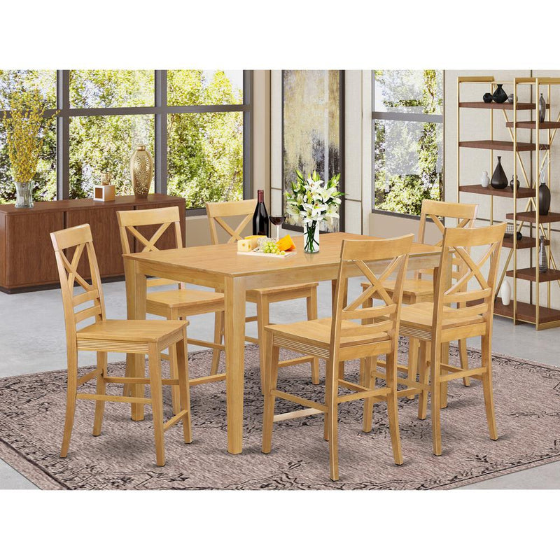 7  PC  counter  height  Table  and  chair  set  -  Table  and  6  high  Chairs.