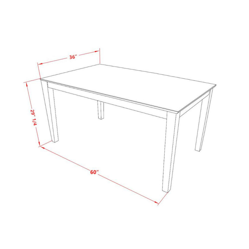 Capri  Rectangular  dining  table  36"x60"  with  solid  wood  top  In  Cappuccino  Finish