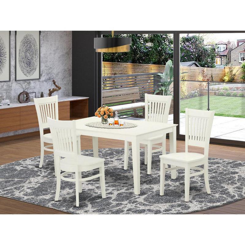 Dining Table- Dining Chairs, CAVA5-LWH-W