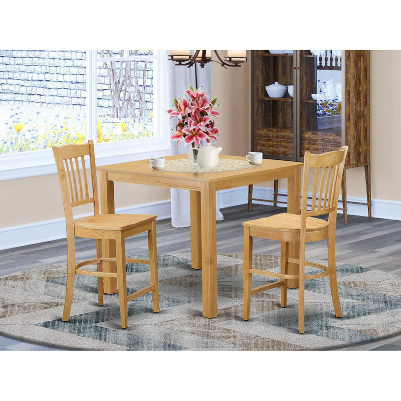 3  Pc  counter  height  Dining  room  set-  Table  and  2  high  Dining  Chairs.